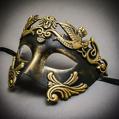 Venetian Masquerade For MEN Hand Painted DIY Warrior Party Prom Ball Black Mask • $17.99