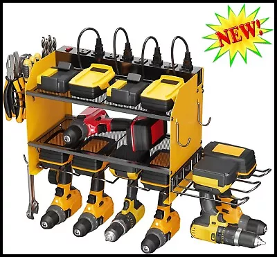 6 Drill Holder Modular Battery Power Tool Organizer Wall Mount Charging Station • $69.99