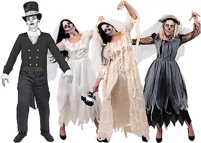 Couples Halloween Costume Mens Womens Corpse Bride Groom Dead Ghost Fancy Dress • £25.99