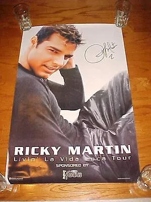 RICKY MARTIN Livin' La Vida Loca 1999 Tour Poster 34  X 22  Facsimile Signature • $37.99