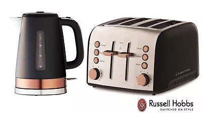 Russell Hobbs Brooklyn 4 Slice Toaster Kettle Set - Black/Copper • $199.95