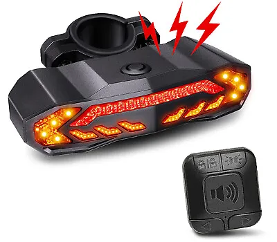 Smart Bike Tail Light Bike Horn Bike Alarm Wth Remote Turn Signals Rechargeable  • $39.77