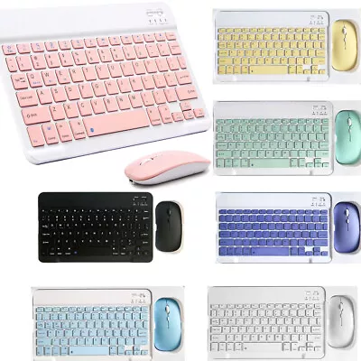 7 Colors Bluetooth Wireless Keyboard With Mouse Combo Set Fits Laptop/PC/Tablet • $16.12