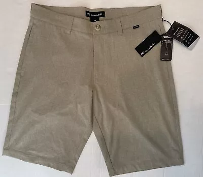 Travis Mathew Beck Shorts Men 34 Khaki Golf Performance Stretch Pockets NWT • $39.99