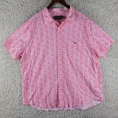 Vineyard Vines Performance Shirt Mens 2XL Pink Geometric Hawaiian Button S/S EUC • $22.88