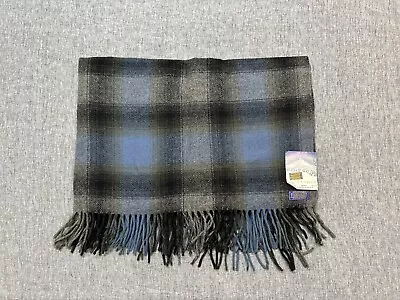 Pendleton Blanket 52 X 70 Highland Mid-Tone Ombre Plaid Blue Wool USA Made Flaws • $79.98
