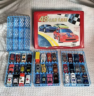 Vintage Lot Of 36 Hot Wheels Matchbox Cars & Carry Case. Awesome Race Car Set! • $48