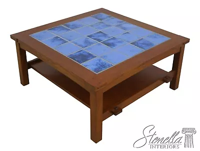 63695EC: STICKLEY Mission Oak Arts & Crafts Tile Top Coffee Table • $2295