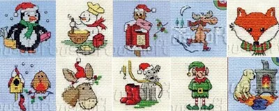 £3.75 • Buy Mouseloft - Christmas Range Mini Cross Stitch Card Kits #1 - 3 OR MORE -15% OFF 