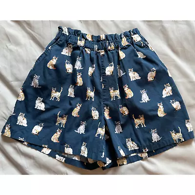 Paul & Joe Paris Cat Printed Shorts Kids Size 7-8 (elastic Waist Uniqlo Summer) • $10