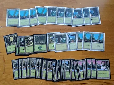 MTG 90s Basic Lands - Forests - Ice Age 4th - Bundle Of 56 Lands Most LP/NM • $22.50