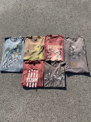 $550 • Buy Vintage 90s Korn Band T Shirt Lot Of 6 Size XL Giant Tag Minor Distressing