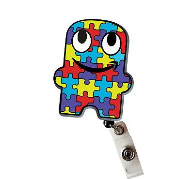 Autism Awareness Peccy Pin Vest Friends Retractable Badge Reel • $12