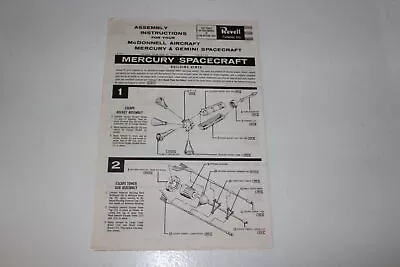Vintage Revell McDonnell Aircraft MERCURY Spacecraft Model Instructions ONLY • $15