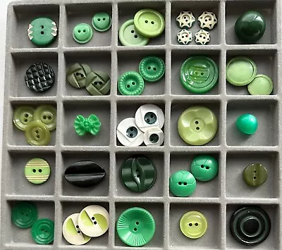 Mixed Lot Vintage Green Buttons-Colt #22 Bakelite Celluloid Wood + • $18