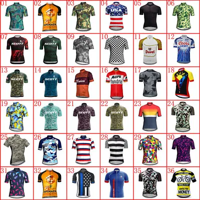 Mens Retro Cycling Jersey Summer Team Bike Shirt Short Sleeve MTB Bicycle Tops • $18.05