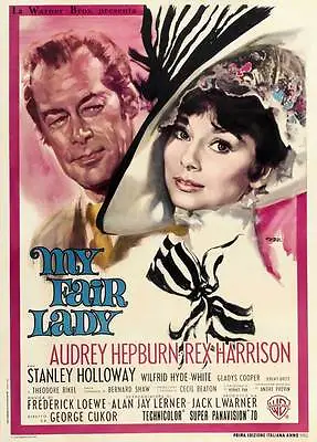 MY FAIR LADY Movie POSTER 27x40 Italian E Audrey Hepburn Rex Harrison Stanley • $17.98