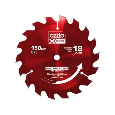 Ozito Power X Change 150mm 6   18 Tooth Reversible Circular Saw Blade For Timber • $29.95