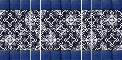 72 Tiles Mexican Talavera 4x4 Handmade Tile Mural Mexico #001 • $72