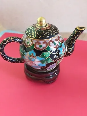 Vintage Chinese Cloisonne Miniature Teapot • £20