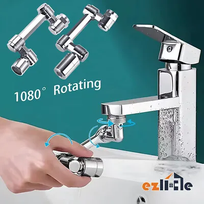 Extension Arm Tap Rotate Robotic Faucet Extender 1080 Swivel Universal Spray • £10.78