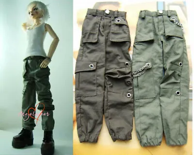 1/4MSD 1/3SD Uncle ID BJD Outfit Doll Clothes Army Green/Black/Gray Cargo Pants • $22.67