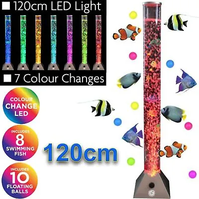 £64.95 • Buy 🔥120cm Colour Changing LED Sensory Mood Bubble Lamp Fish Water Tower Tube Floor