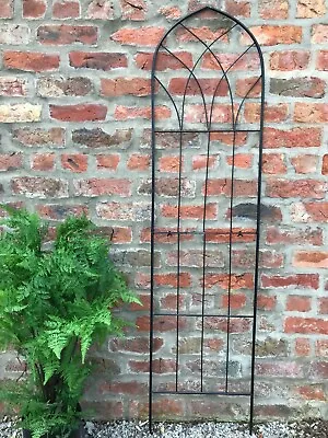 1.6m Black Gothic Garden Plant Support Wall Metal Trellis Climbing Rose Frames • £29.98