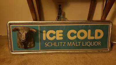 Vintage Schlitz Malt Liquor Beer Lighted Sign 3d  Ice Cold  (38x12) Rare Works • $179.99
