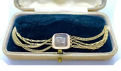 Antique Victorian 9ct Rose Gold Hair Monogram Mourning Multi-Chain Bracelet  • £845