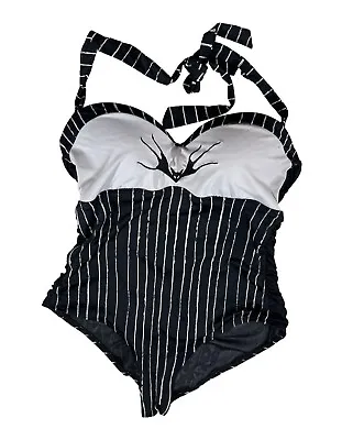 The Nightmare Before Christmas Jack Skellington Swimsuit Size XL Black D3 • $27.99