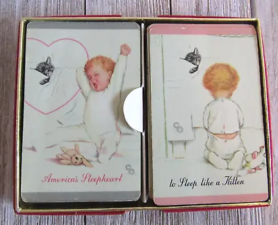 Vtg Playing Cards Chessie Cat America Sleepheart Double Deck C & O Railroad • $136.76