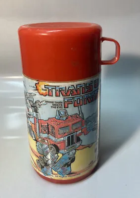 Vintage 1984 TRANSFORMERS Hasbro Plastic Thermos For Metal Lunchbox Rare • $21.05