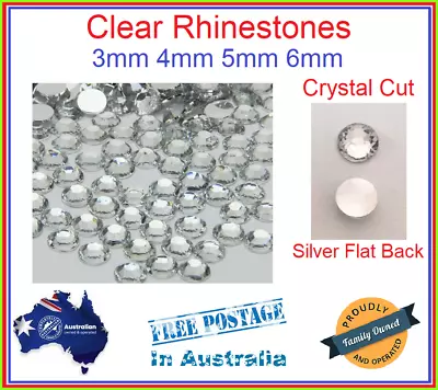 100/250/500/1000/2000 3mm/4mm/5mm/6mm Clear Rhinestones Acrylic Arts Non Hotfix • $2.48