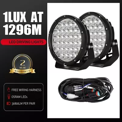 9inch LED Driving Spot Lights Black Round Offroad Truck SUV 4x4 ATV • $108.95