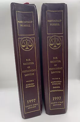 Martindale Hubbell Bar Register Of Preeminent Lawyers 1997 81st Edition 2 Vol A3 • $47.95