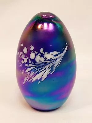 Mt. St. Helens Ash MSH Art Glass Paperweight Purple Green  Iridescent Egg • $42.99