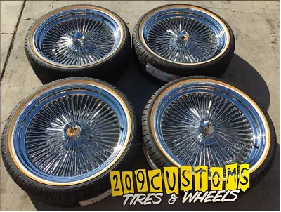 4 22  150 Spokes Wire Wheels 22x8 Standard Vogue Tires Impala  Monte Carlo • $4500