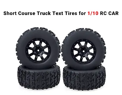 Short Course Truck Text Tires Set 12mm Hub Hex  For 1/10 RC Traxxas Slash（4pc） • $40.99