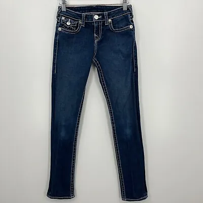 True Religion Jeans Girl's 14 Blue Pink Stitch Flaps Julie Vintage Y2K • $17.95