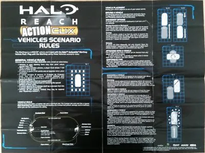 8) Halo Reach Actionclix. BASIC GAME & WARTHOG SCENARIO RULES SHEET. 2010 • £1.75