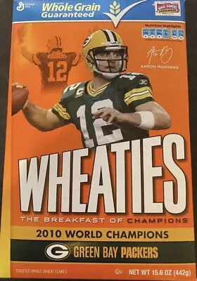 $8.49 • Buy Wheaties Box Green Bay Packers Aaron Rodgers 2010 World Champions Box Sealed