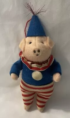 Cute Vintage Felt Circus Clown Pig Ornament Midwest Of Cannon Falls • $8.98