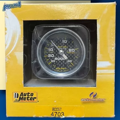 Auto Meter 4703 Carbon Fiber Mechanical Boost Vacuum Gauge 30 IN HG / 20 Psi • $79.99