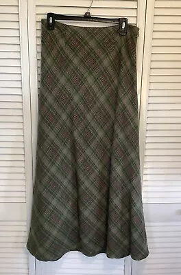 Chadwick’s Of Boston Wool Maxi Skirt Womens Sz 6 Vintage 90s Preppy Green Plaid • $21.99