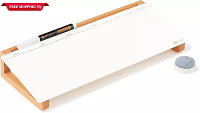 Desk Glass Weekly Dry Erase Board With Natural Wooden Stand Desk Board Buddy D • $34.71