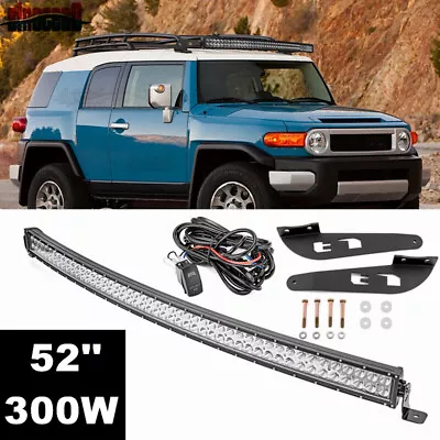 52  LED Light Bar & Roof Mount & Wire For Toyota FJ Cruiser 07-09 10 11 12 13 14 • $139.99