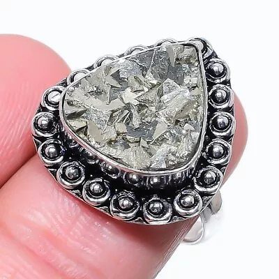 Magnetite Pyrite Gemstone 925 Sterling Silver Jewelry Ring Size 7.5 (US) • $10.99