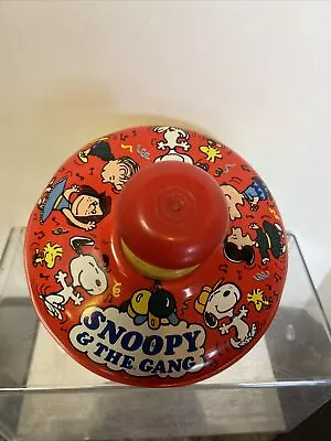 L Vintage Snoopy Charlie Brown & Gang Ohio Art Metal Tin Spinning Top Works • $16.99