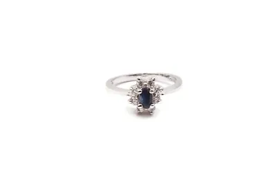 Sterling Silver 925 Sapphire CZ Ring Size 6.75 • $49.67